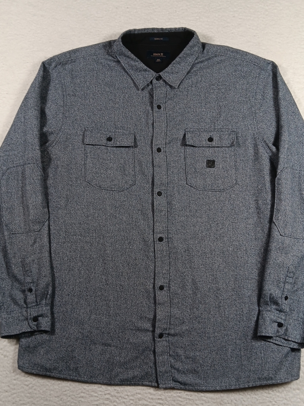 Roark Shirt Mens XXL Gray Nordsman Flannel Classic Fit Long Sleeve Snap Button